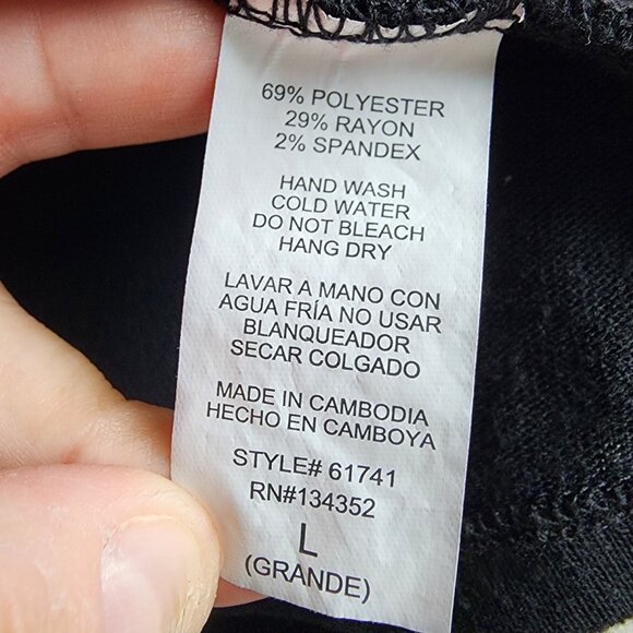 Ambiance Black Angled Open Cardigan Size Large - Picture 9 of 16